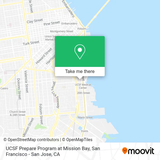 UCSF Prepare Program at Mission Bay map