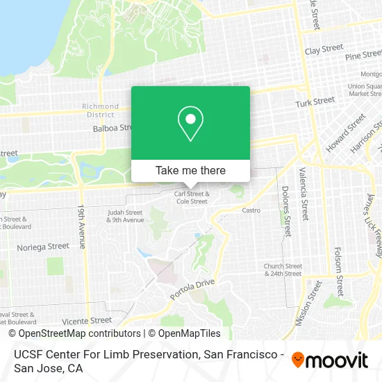 UCSF Center For Limb Preservation map