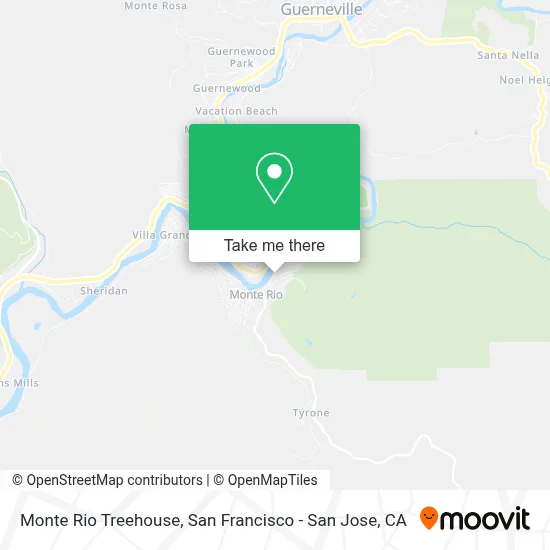 Monte Rio Treehouse map
