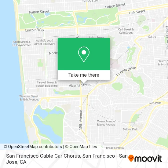 San Francisco Cable Car Chorus map