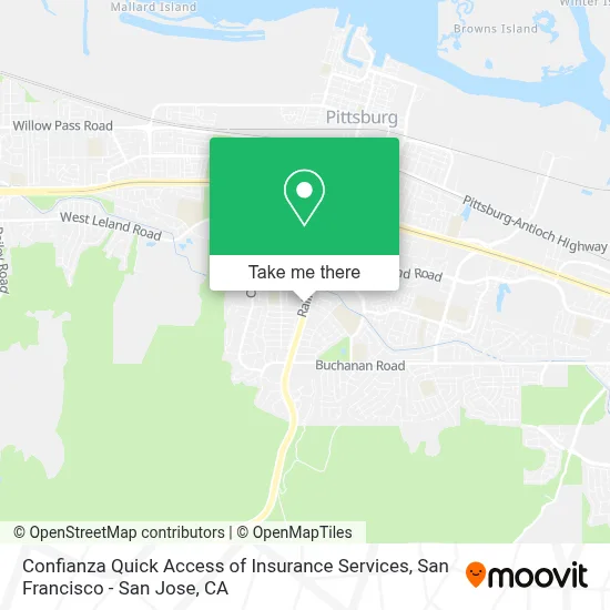 Confianza Quick Access of Insurance Services map