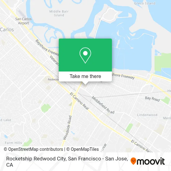 Rocketship Redwood City map