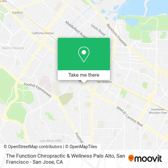 The Function Chiropractic & Wellness Palo Alto map