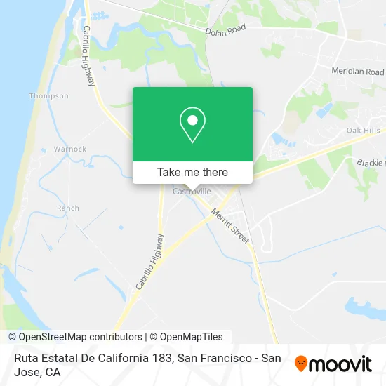 Ruta Estatal De California 183 map