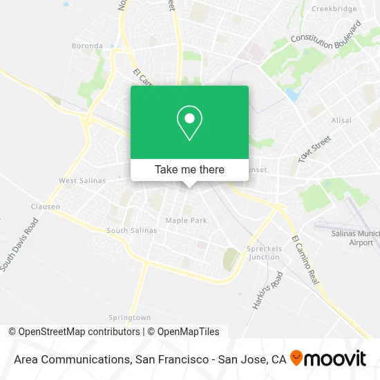 Area Communications map
