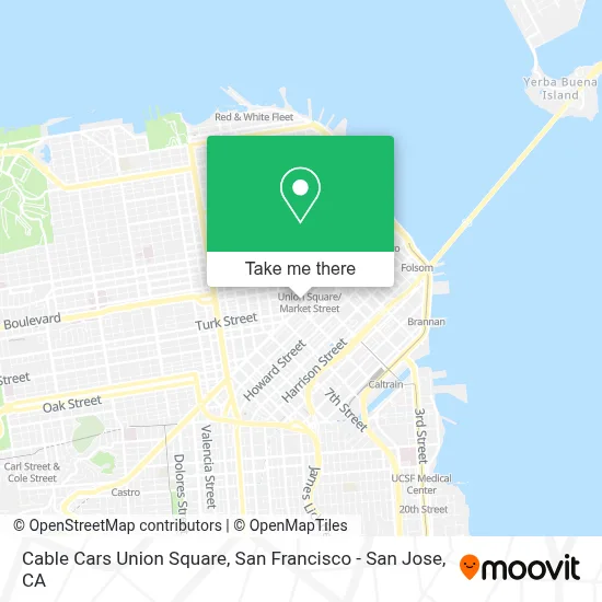 Cable Cars Union Square map