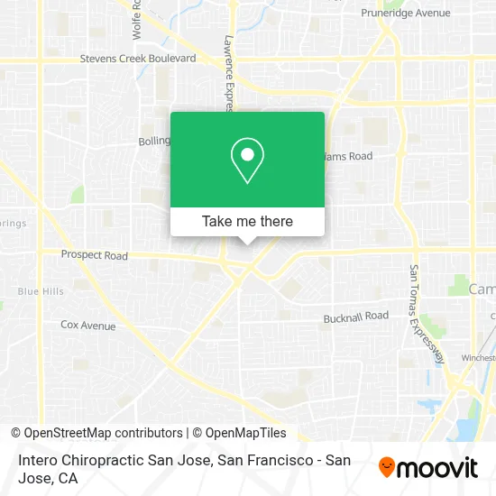Intero Chiropractic San Jose map