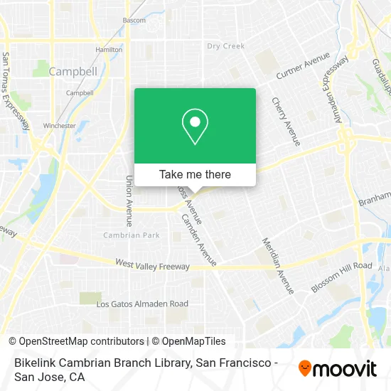 Bikelink Cambrian Branch Library map