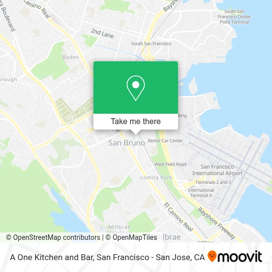 A One Kitchen and Bar map
