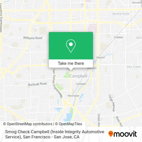 Smog Check Campbell (Inside Integrity Automotive Service) map
