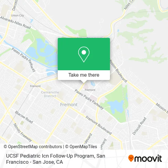 UCSF Pediatric Icn Follow-Up Program map