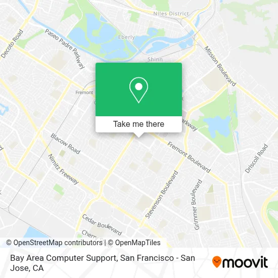 Bay Area Computer Support map