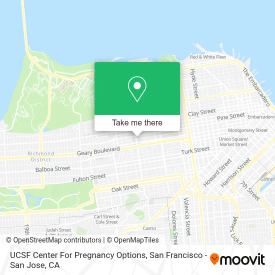 UCSF Center For Pregnancy Options map