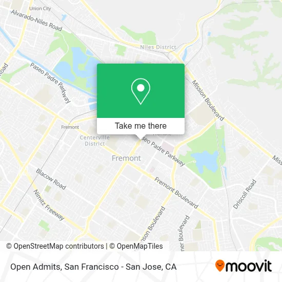 Open Admits map