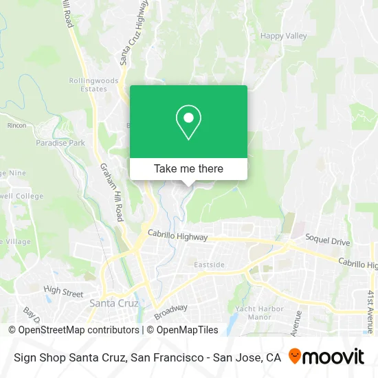 Sign Shop Santa Cruz map