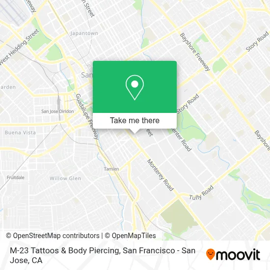 M-23 Tattoos & Body Piercing map