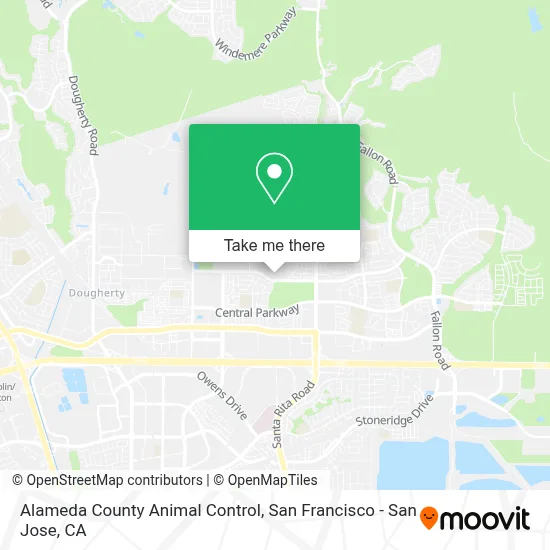 Alameda County Animal Control map