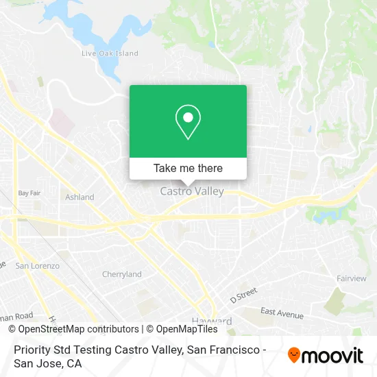 Priority Std Testing Castro Valley map