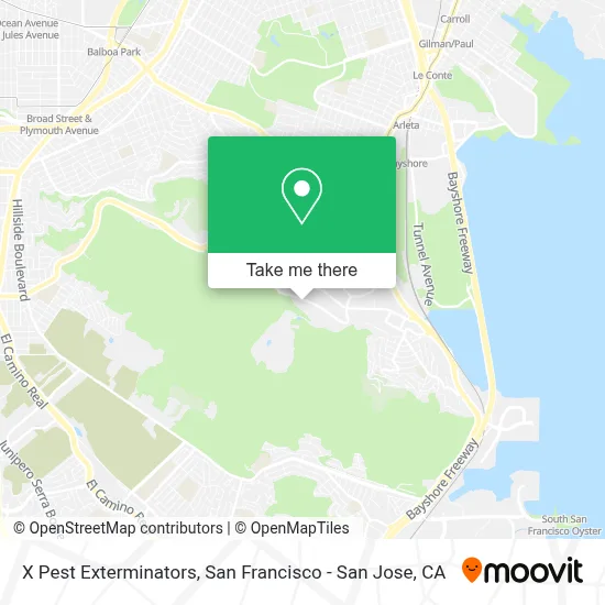X Pest Exterminators map