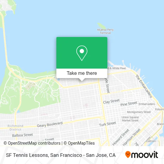 SF Tennis Lessons map