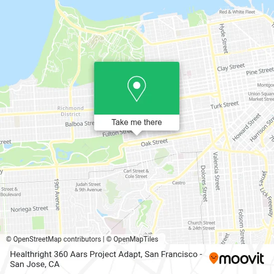 Healthright 360 Aars Project Adapt map