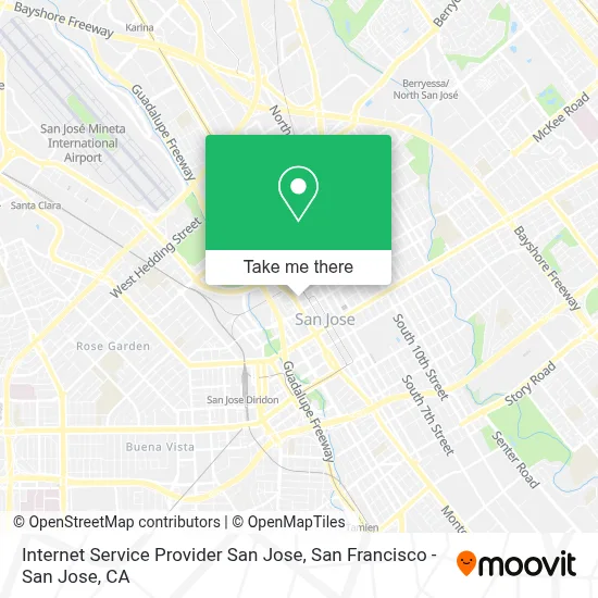 Internet Service Provider San Jose map