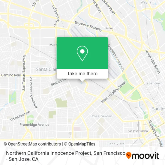 Northern California Innocence Project map