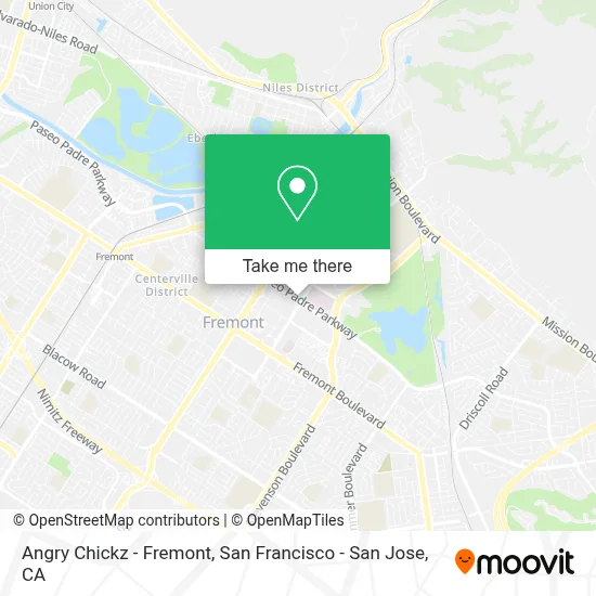 Angry Chickz - Fremont map