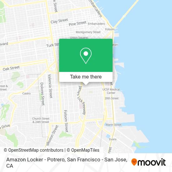 Amazon Locker - Potrero map