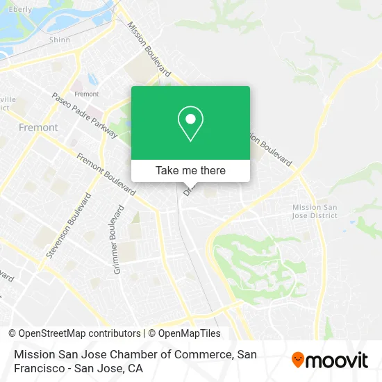 Mission San Jose Chamber of Commerce map