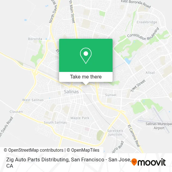 Zig Auto Parts Distributing map