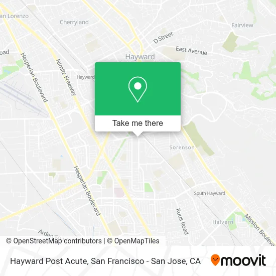 Hayward Post Acute map