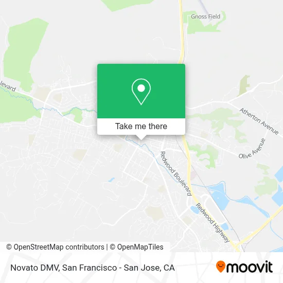Novato DMV map
