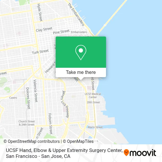 UCSF Hand, Elbow & Upper Extremity Surgery Center map