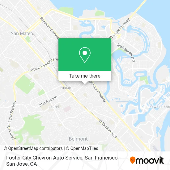 Foster City Chevron Auto Service map