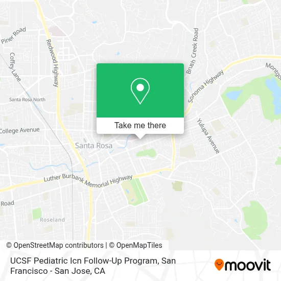 UCSF Pediatric Icn Follow-Up Program map
