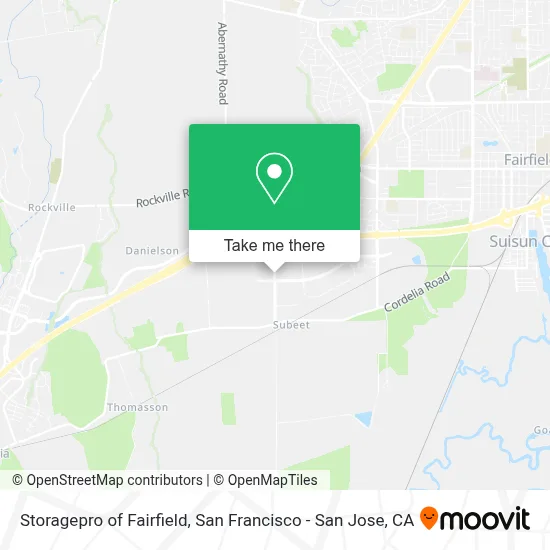Storagepro of Fairfield map