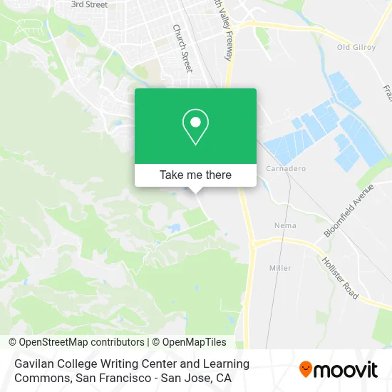 Gavilan College Writing Center and Learning Commons map
