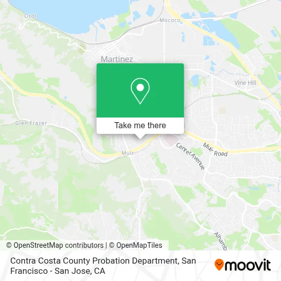 Contra Costa County Probation Department map