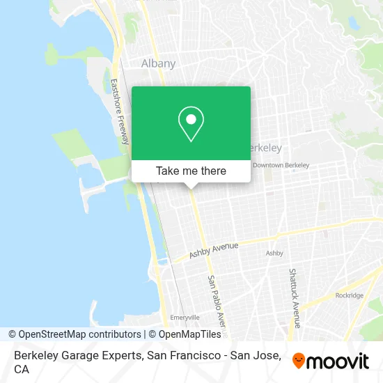 Berkeley Garage Experts map