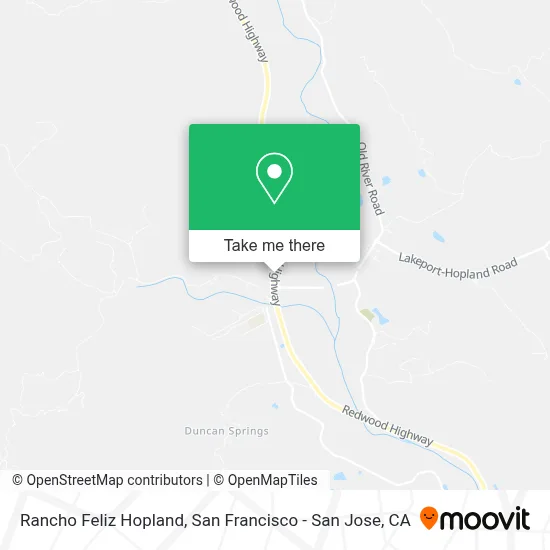 Rancho Feliz Hopland map