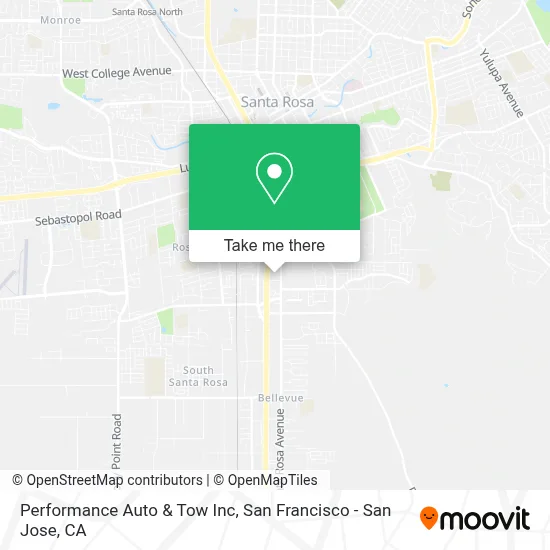 Performance Auto & Tow Inc map