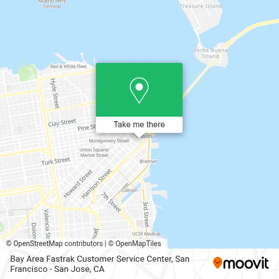 Bay Area Fastrak Customer Service Center map