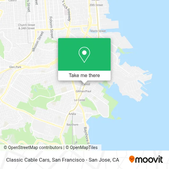 Classic Cable Cars map