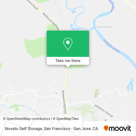 Novato Self Storage map