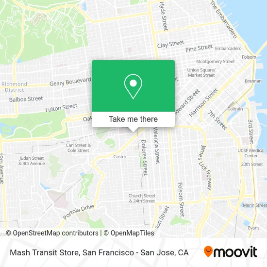 Mash Transit Store map