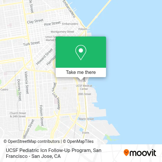 UCSF Pediatric Icn Follow-Up Program map