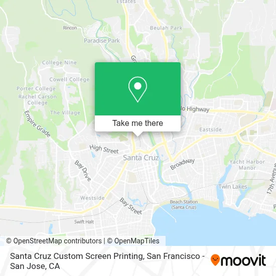 Santa Cruz Custom Screen Printing map