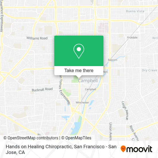 Hands on Healing Chiropractic map
