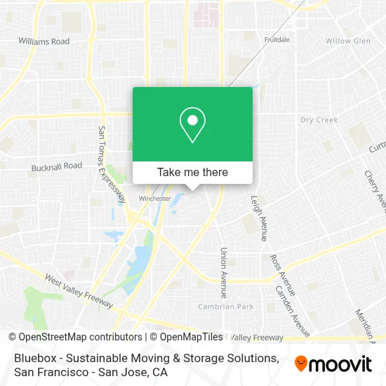Bluebox - Sustainable Moving & Storage Solutions map